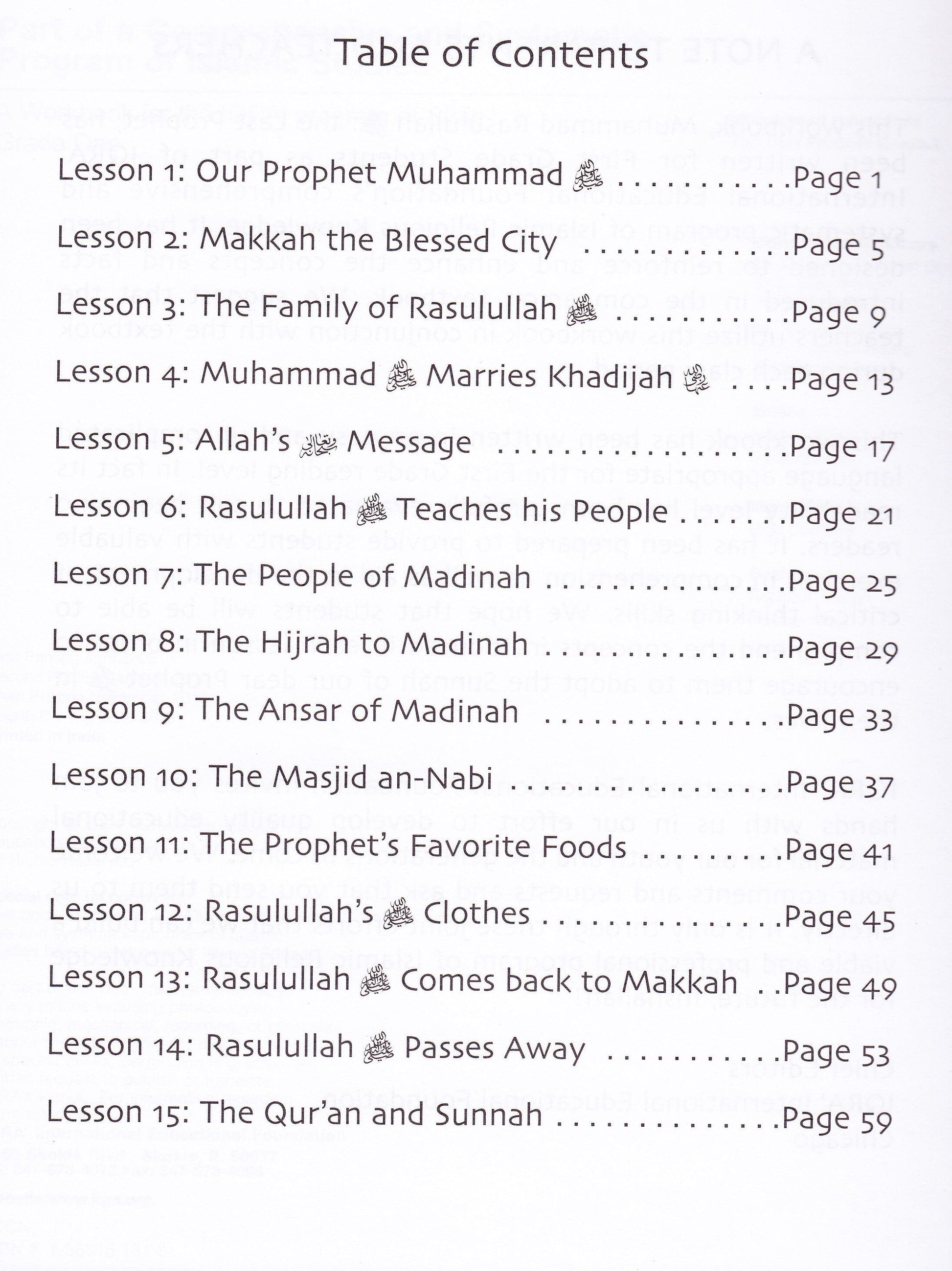 Sirah of our prophet Grade 1 (Muhammad Rasulullah) Workbook - Premium Workbook from IQRA' international Educational Foundation - Just $7.99! Shop now at IQRA Book Center 