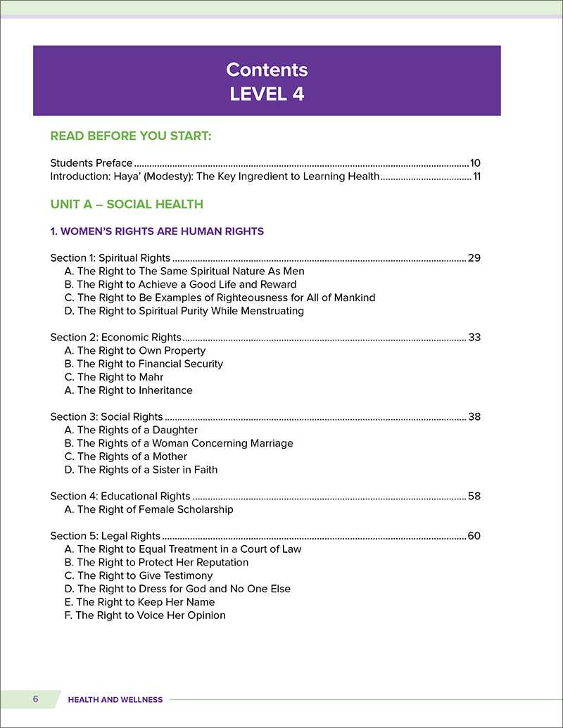 Health and Wellness - from an Islamic Perspective, Level 4 - Premium Text Book from NoorArt Inc. - Just $38.99! Shop now at IQRA' international Educational Foundation