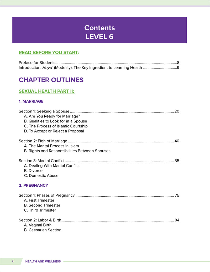 Health and Wellness - from an Islamic Perspective, Level 6 - Premium Text Book from NoorArt Inc. - Just $38.99! Shop now at IQRA' international Educational Foundation