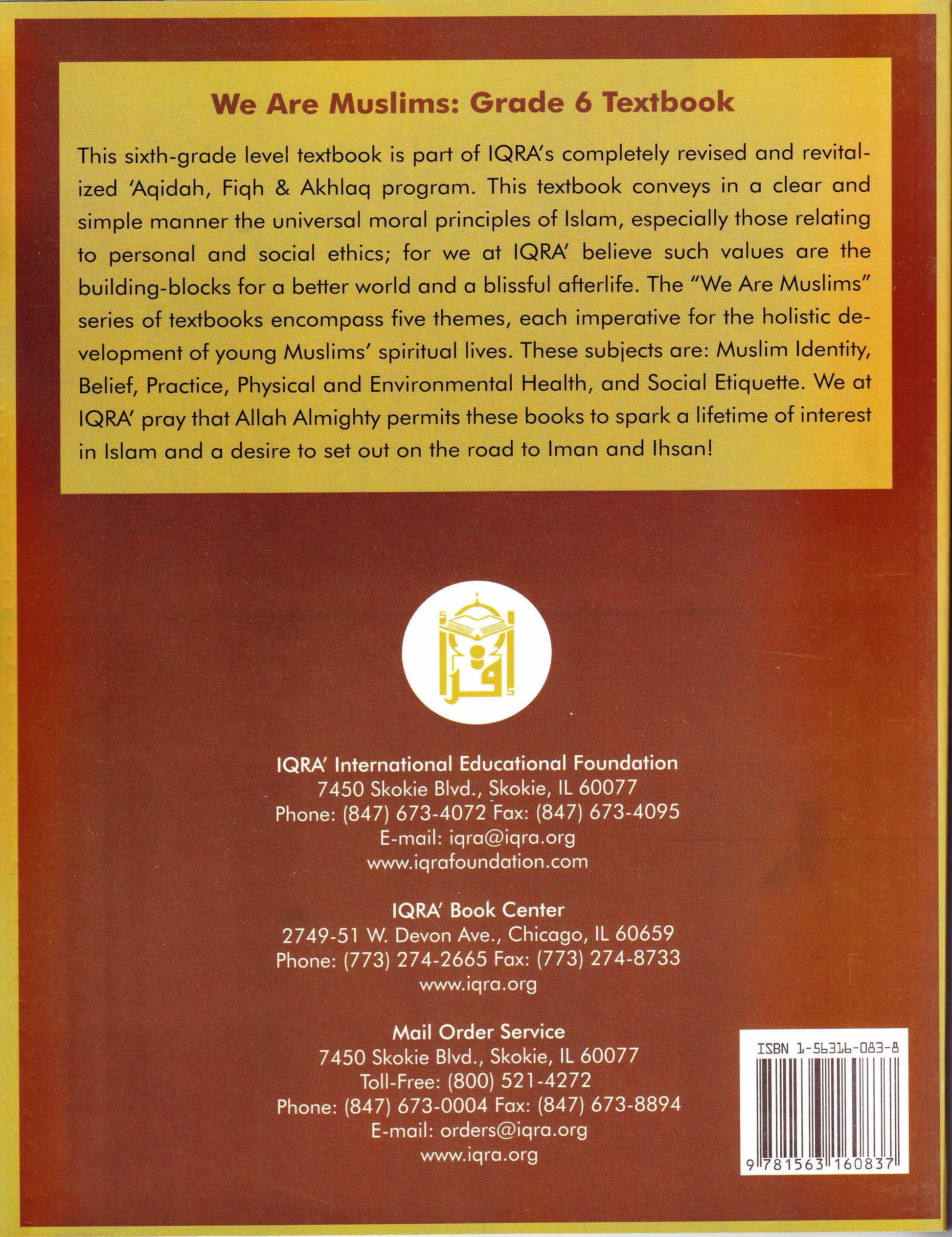 We Are Muslims: Elementary Grade 6 Textbook - Premium Textbook from IQRA' international Educational Foundation - Just $14.99! Shop now at IQRA Book Center 