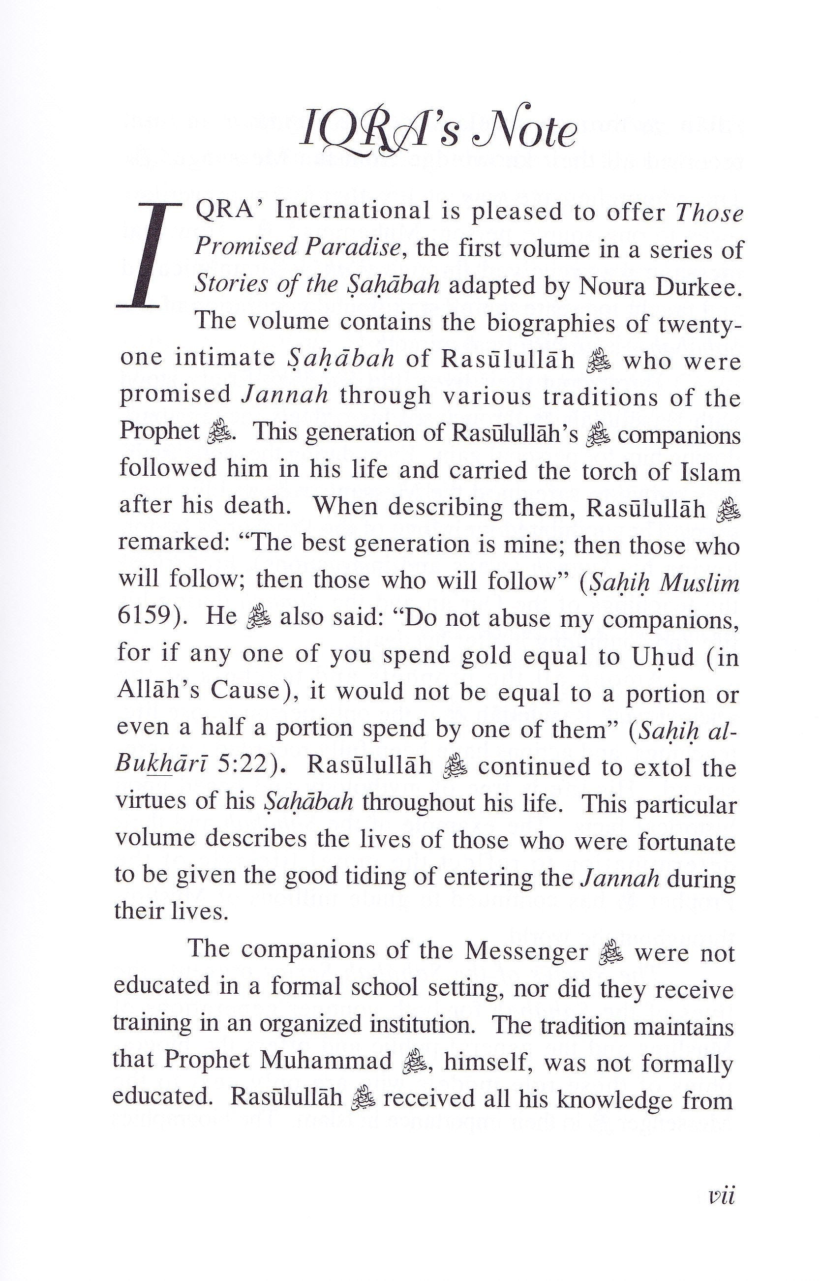 Those Promised Paradise-Stories of Sahabha Volume 1 - Premium Textbook from IQRA' international Educational Foundation - Just $11! Shop now at IQRA.ORG