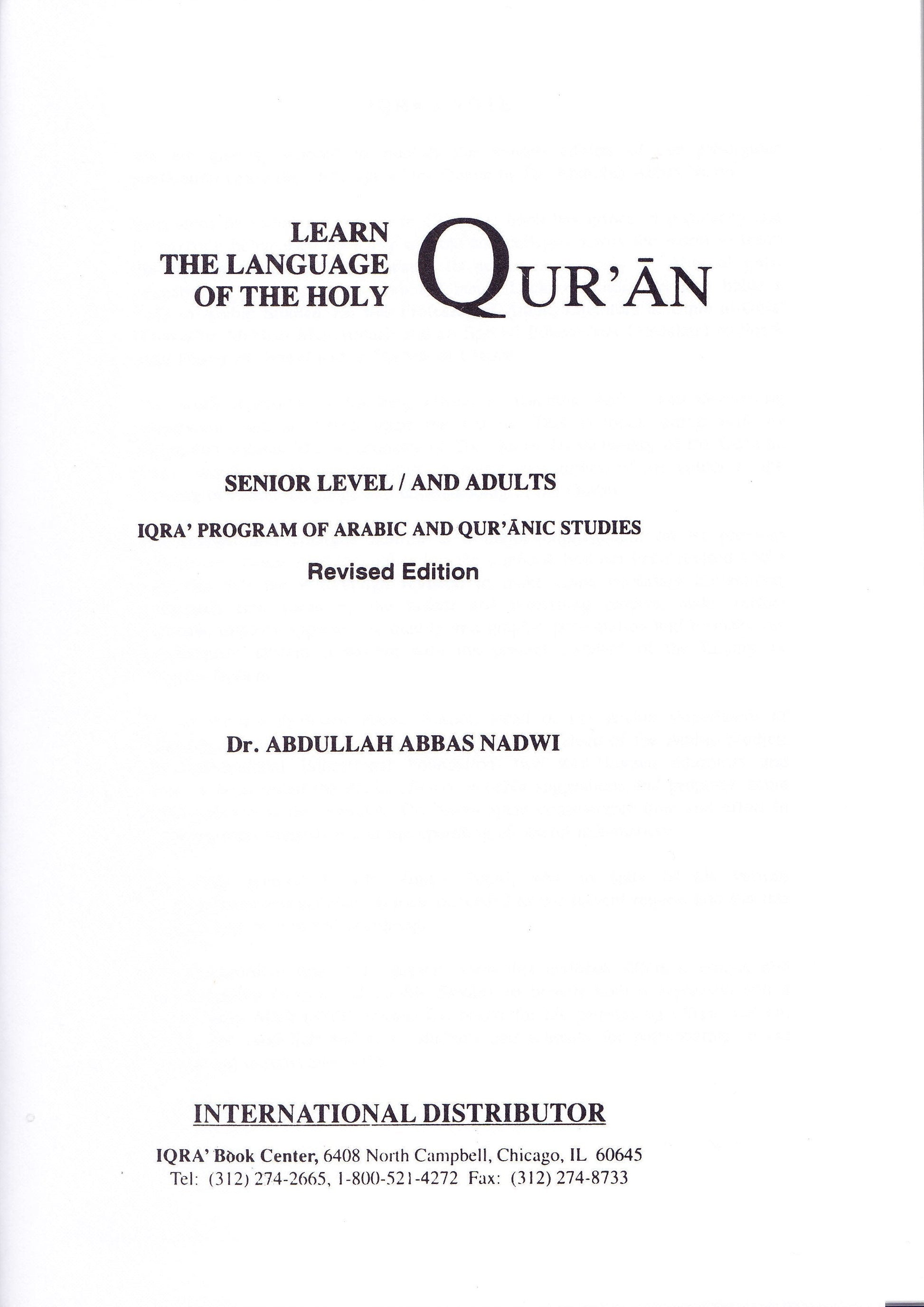 Learn the Language of the Quran - Premium Textbook from IQRA' international Educational Foundation - Just $18.50! Shop now at IQRA Book Center 