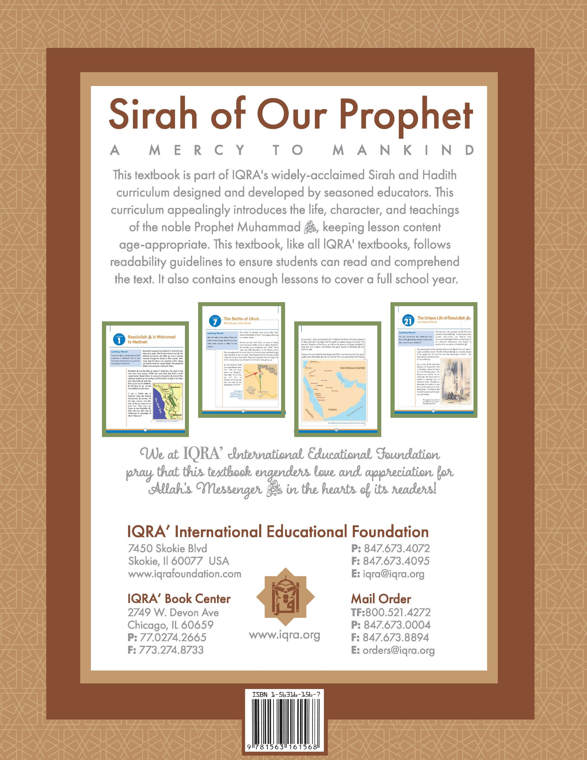 Sirah of our prophet Grade 6 (Mercy to Mankind Madinah) Textbook - Premium Textbook from IQRA' international Educational Foundation - Just $14.99! Shop now at IQRA Book Center 