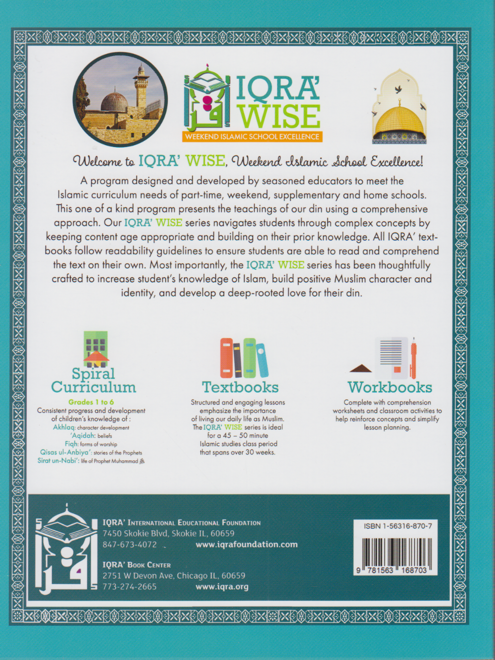 IQRA WISE Grade 7 Textbook - Premium Textbook from IQRA' international Educational Foundation - Just $15.99! Shop now at IQRA Book Center 