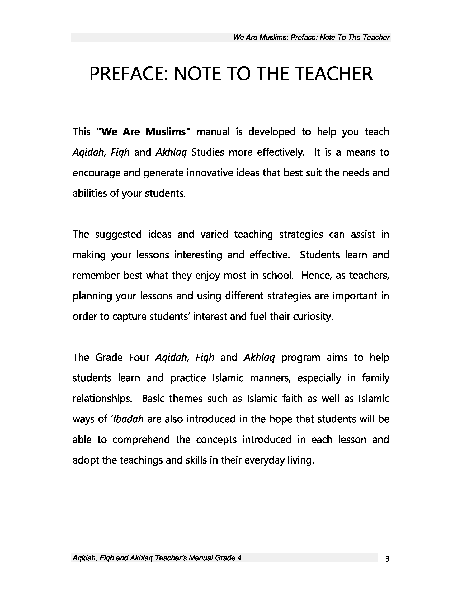 Teacher's Manual: We Are Muslim Grade 4 - Premium Textbook from IQRA' international Educational Foundation - Just $35! Shop now at IQRA Book Center | A Division of IQRA' international Educational Foundation