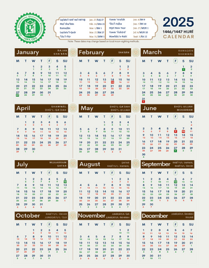 IQRA' Islamic Dates Calendar 2025 / 1446-1447 H - Premium Calendars from IQRA International Educational Foundation - Just $0! Shop now at IQRA Book Center 